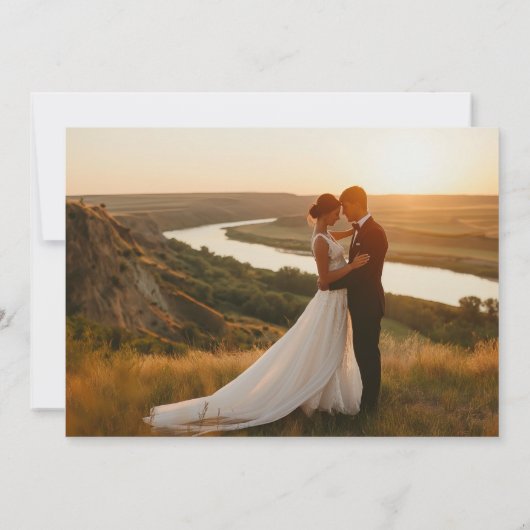 Minimalist Bewaar de datum, Foto Boho Bewaar de da Kaart (Achterkant)