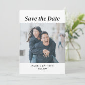 Minimalist Bewaar de datum Foto Eenvoudige QR Code Kaart (Staand voorkant)