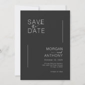 Minimalist Bewaar de datum Foto Zwart Wit Save The Date (Voorkant)