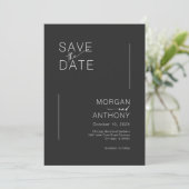 Minimalist Bewaar de datum Foto Zwart Wit Save The Date (Staand voorkant)