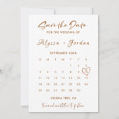 Minimalist Bewaar de datum Kalender Sjabloon Foto Kaart (Achterkant)