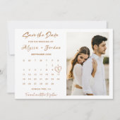 Minimalist Bewaar de datum Kalender Sjabloon Foto Kaart (Voorkant)