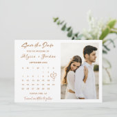 Minimalist Bewaar de datum Kalender Sjabloon Foto Kaart (Staand voorkant)