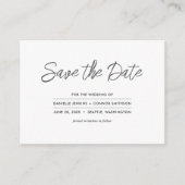 Minimalist Bewaar de datum met de trouwwebsite Informatiekaartje (Voorkant)