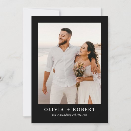 Minimalist Bewaar de datum met fotokaart Save The Date (Achterkant)