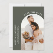 Minimalist Bewaar de datum met fotokaart Save The Date (Voorkant)