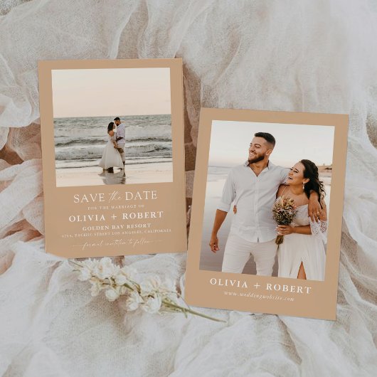 Minimalist Bewaar de datum met fotokaart Save The Date
