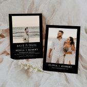 Minimalist Bewaar de datum met fotokaart Save The Date