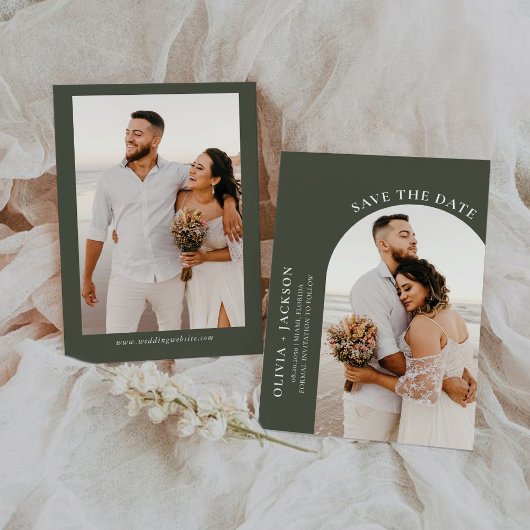 Minimalist Bewaar de datum met fotokaart Save The Date
