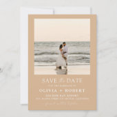 Minimalist Bewaar de datum met fotokaart Save The Date (Voorkant)
