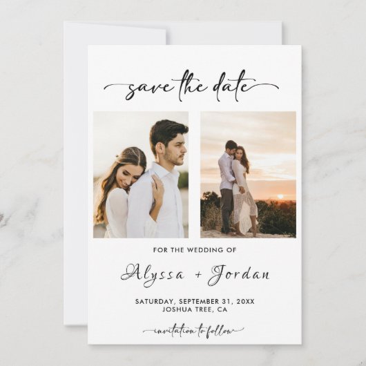 Minimalist Bewaar de datum Sjabloon foto Kaart (Voorkant)