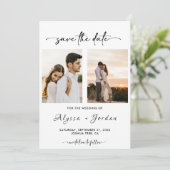 Minimalist Bewaar de datum Sjabloon foto Kaart (Staand voorkant)