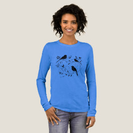 Minimalist Bird Silhouette Long Sleeve Tee Tri-Blend Shirt