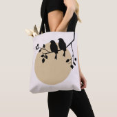 Minimalist Birds on Branch with Beige Sun Tote Bag (Dichtbij)