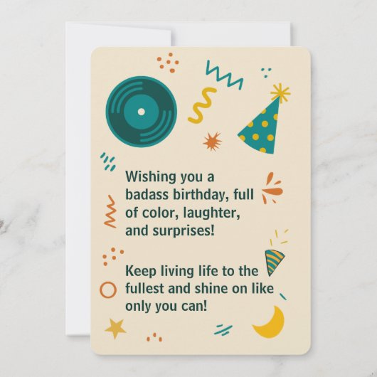 Minimalist Birthday - Elegant Modern Party Card Kaart (Achterkant)