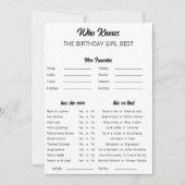Minimalist Birthday Girl Best Game Birthday Party Kaart (Voorkant)