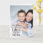 Minimalist Birthday Photo Frame Calligraphy Mom Kaart (Gele Bloem)