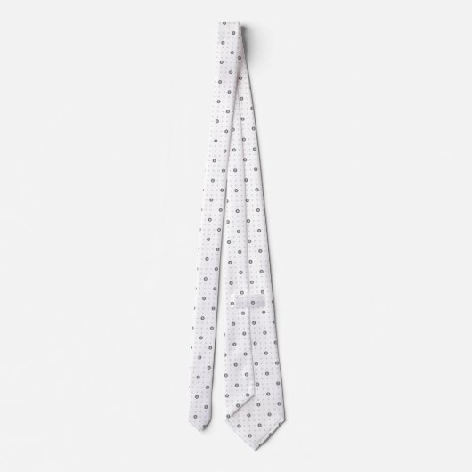 Minimalist Bitcoin Polka Dot Necktie (White) Stropdas (Achterkant)