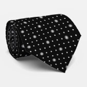 Minimalist Bitcoin Polka Dots Necktie (Black) Stropdas (Opgerold)