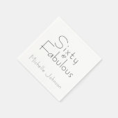 Minimalist Black 60 & Fabulous 60th Birthday Party Servet (Hoek)