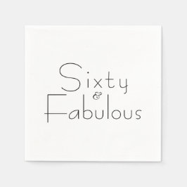 Minimalist Black 60 & Fabulous 60th Birthday Party Servet