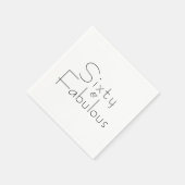 Minimalist Black 60 & Fabulous 60th Birthday Party Servet (Hoek)