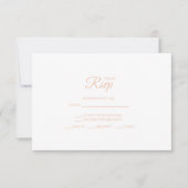Minimalist Black And Blush Wedding RSVP Cards (Voorkant)
