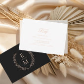 Minimalist Black And Blush Wedding RSVP Cards Kaartje