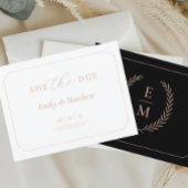 Minimalist Black And Blush Wedding Save The Date Aankondigingskaart
