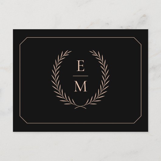 Minimalist Black And Blush Wedding Save The Date Aankondigingskaart (Achterkant)