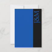 Minimalist Black and Cobalt Blue RSVP card Kaartje (Achterkant)