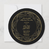 Minimalist Black and Gold Wedding Invitation Kaart (Achterkant)