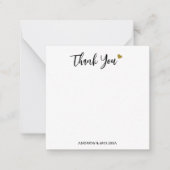 Minimalist Black And Gold Wedding Photo Thank You Notitiekaartje (Voorkant)