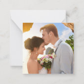 Minimalist Black And Gold Wedding Photo Thank You Notitiekaartje (Achterkant)