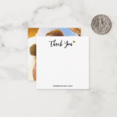 Minimalist Black And Gold Wedding Photo Thank You Notitiekaartje (Voorkant / Achterkant in situ)