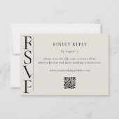 Minimalist Black and Ivory Modern Wedding RSVP Kaartje (Voorkant)
