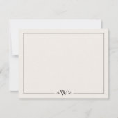 Minimalist Black and Ivory Three Letter Monogram Notitiekaartje (Voorkant)