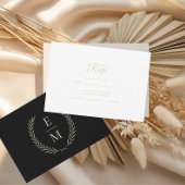 Minimalist Black And Sage Wedding RSVP Cards Kaartje