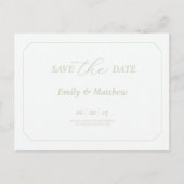 Minimalist Black and Sage Wedding Save The Date Aankondigingskaart (Voorkant)