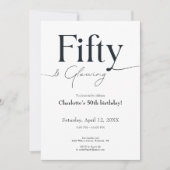 Minimalist Black and White 50th Birthday Invite Kaart (Voorkant)