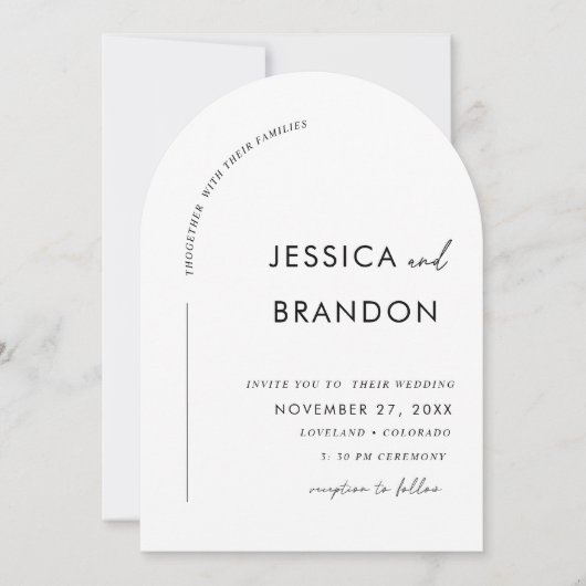 minimalist black and white calligraphy kaart (Voorkant)