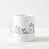 Minimalist Black and White Cat Lover Coffee Cup Koffiemok (Voorkant links)