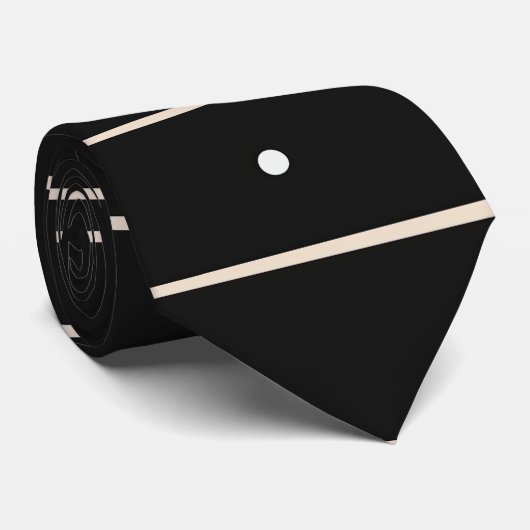 Minimalist Black And White Horizontal Striped With Stropdas (Opgerold)