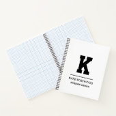 Minimalist Black and White Modern Monogram Case-Ma Notitieboek (Binnen)