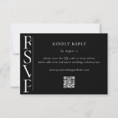 Minimalist Black and White Modern Wedding RSVP Kaartje (Voorkant)
