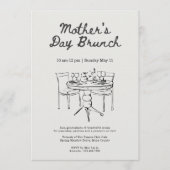 Minimalist Black and White Mother's Day Brunch Kaart (Voorkant)