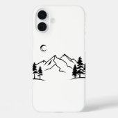 Minimalist Black and White Mountain Phone Case (Achterkant)