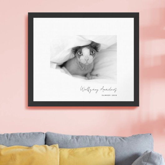 Minimalist Black and White Photo Caption Poster