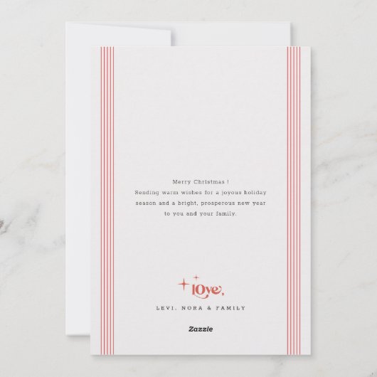 Minimalist Black and White Photo Retro Christmas Feestdagenkaart (Achterkant)