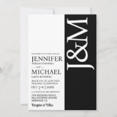 Minimalist Black and White QR Code on Back Wedding Kaart (Voorkant)